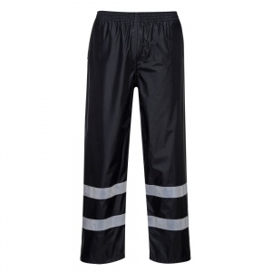 High Visibility Black Waterproof Overtrousers